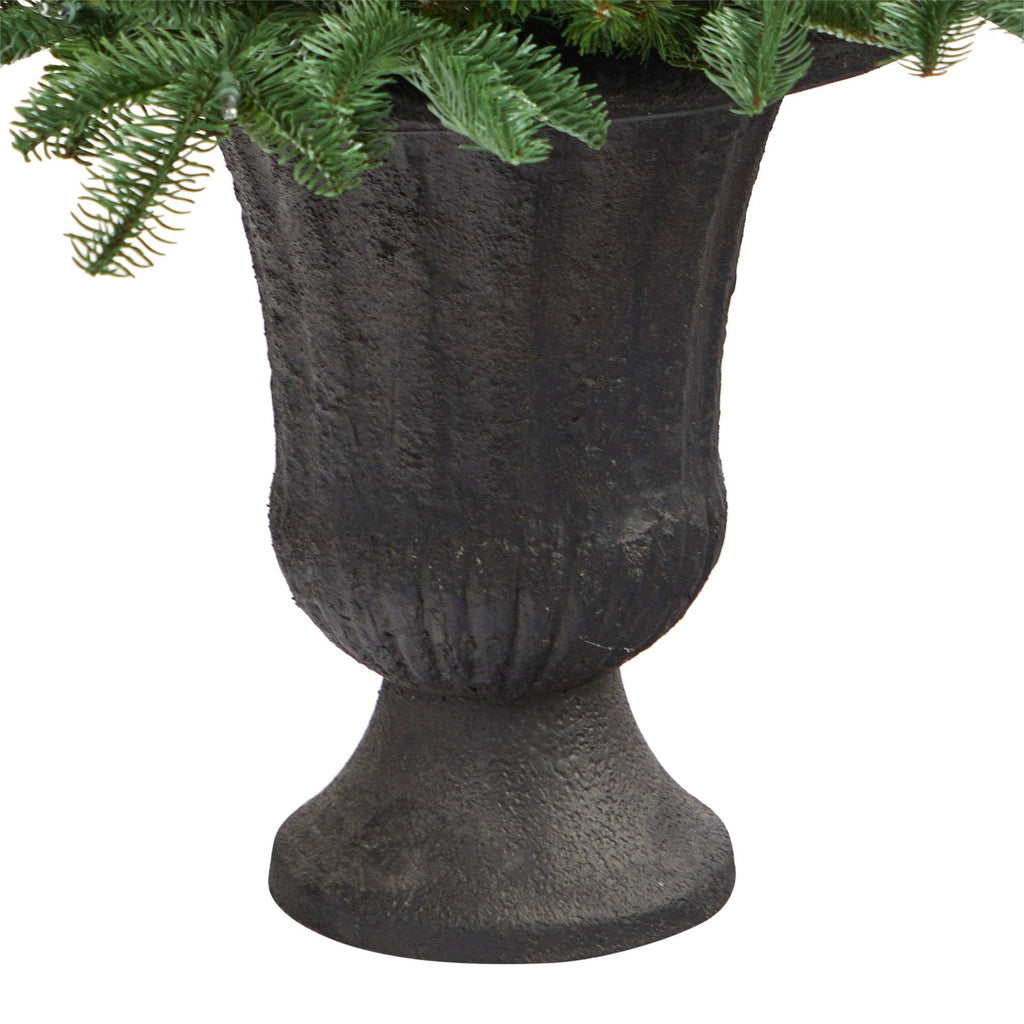 3.5’ South Carolina Spruce Artificial Christmas Tree with 100 White Warm Light and 458 Bendable Branches in Charcoal Urn