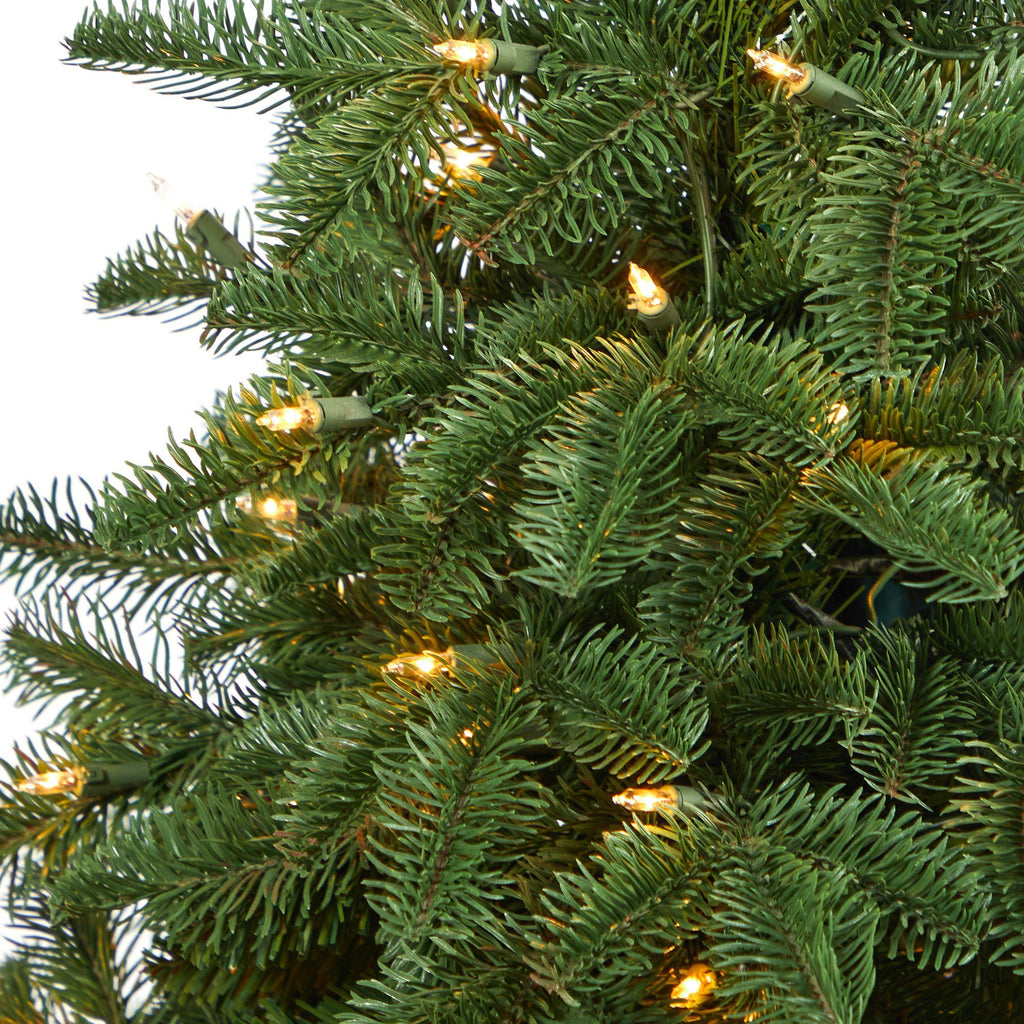 3.5’ South Carolina Spruce Artificial Christmas Tree with 100 White Warm Light and 458 Bendable Branches in Charcoal Urn