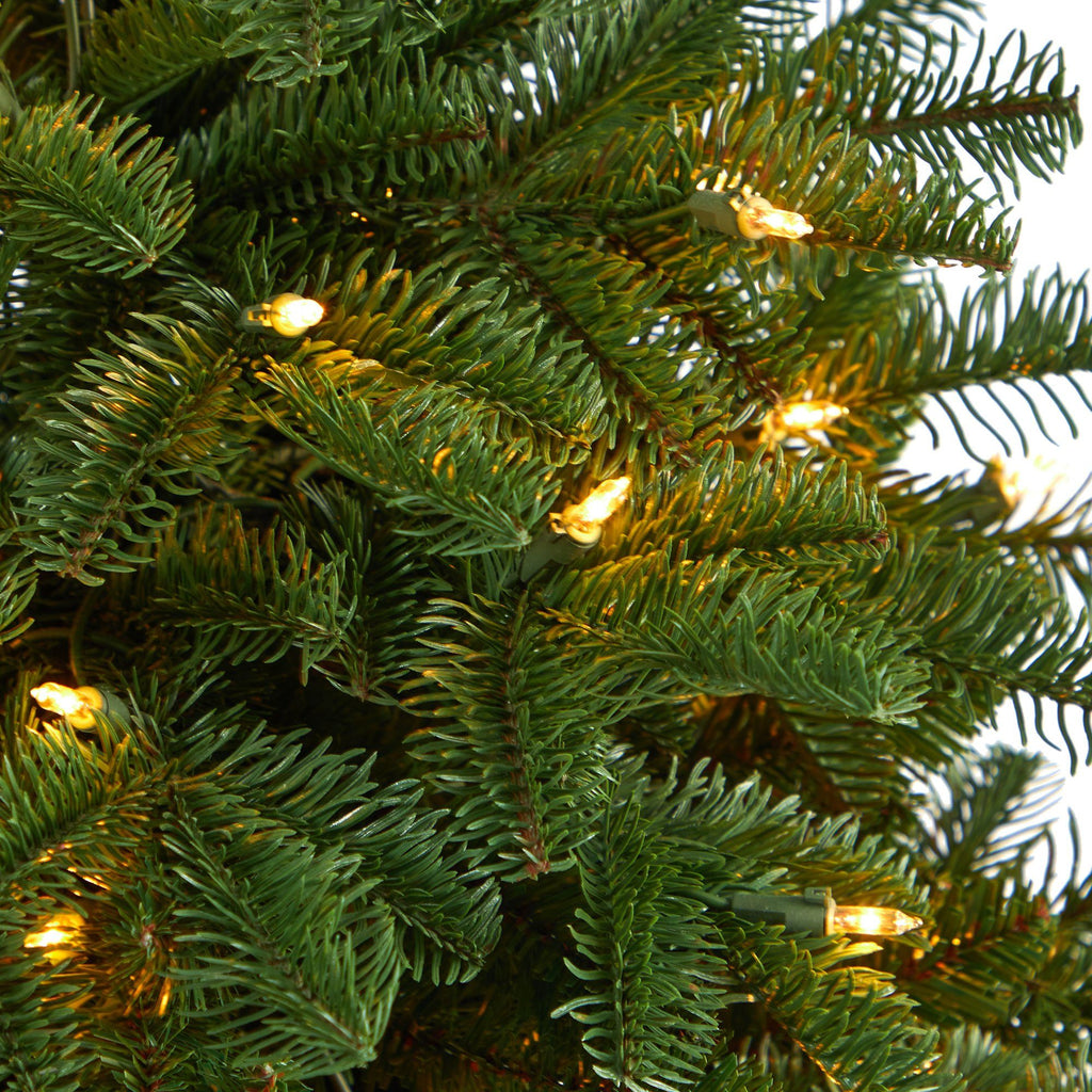 3.5’ South Carolina Spruce Artificial Christmas Tree with 100 White Warm Light and 458 Bendable Branches in Iron Colored Urn