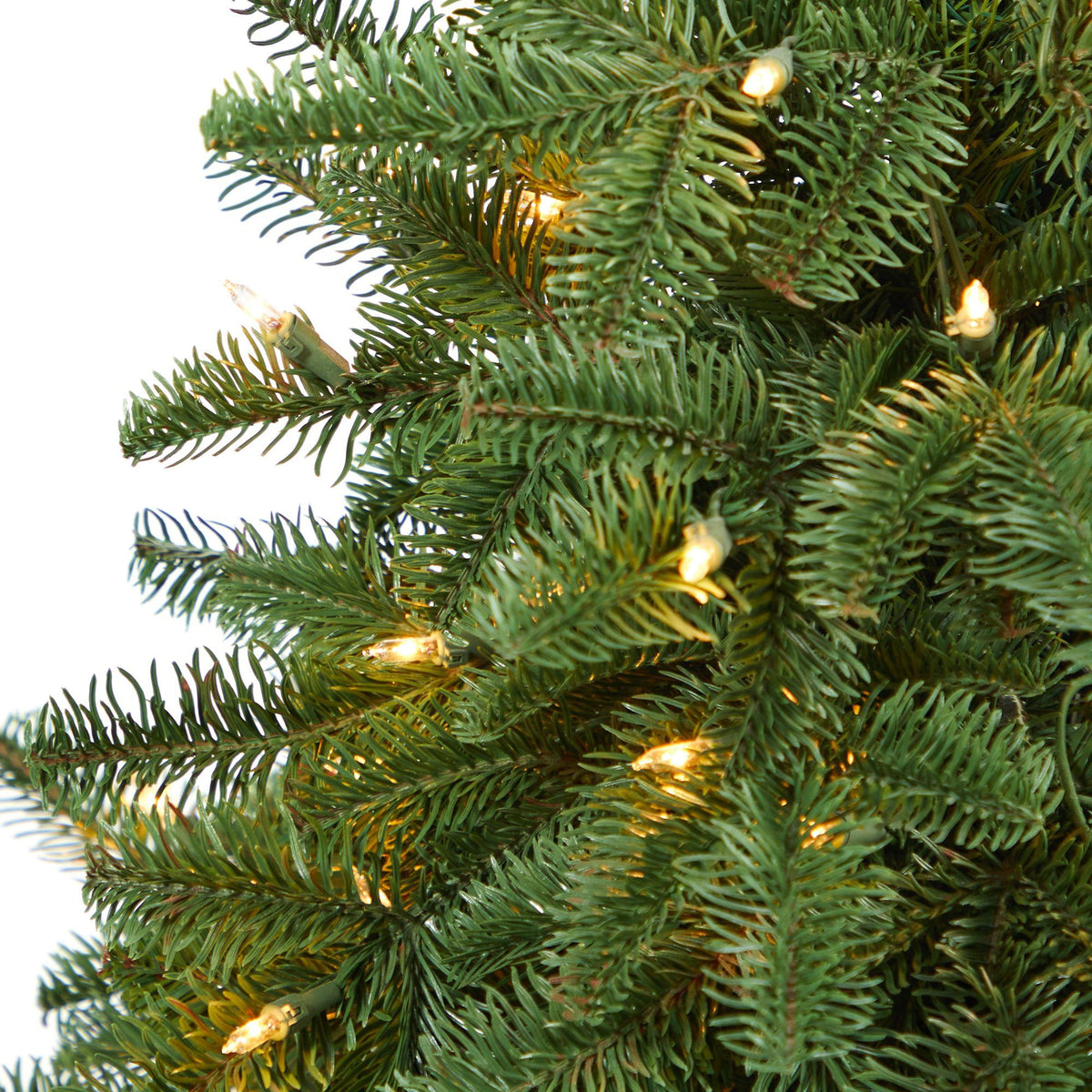 3.5’ South Carolina Spruce Artificial Christmas Tree with 100 White Warm Light and 458 Bendable Branches in Red Planter