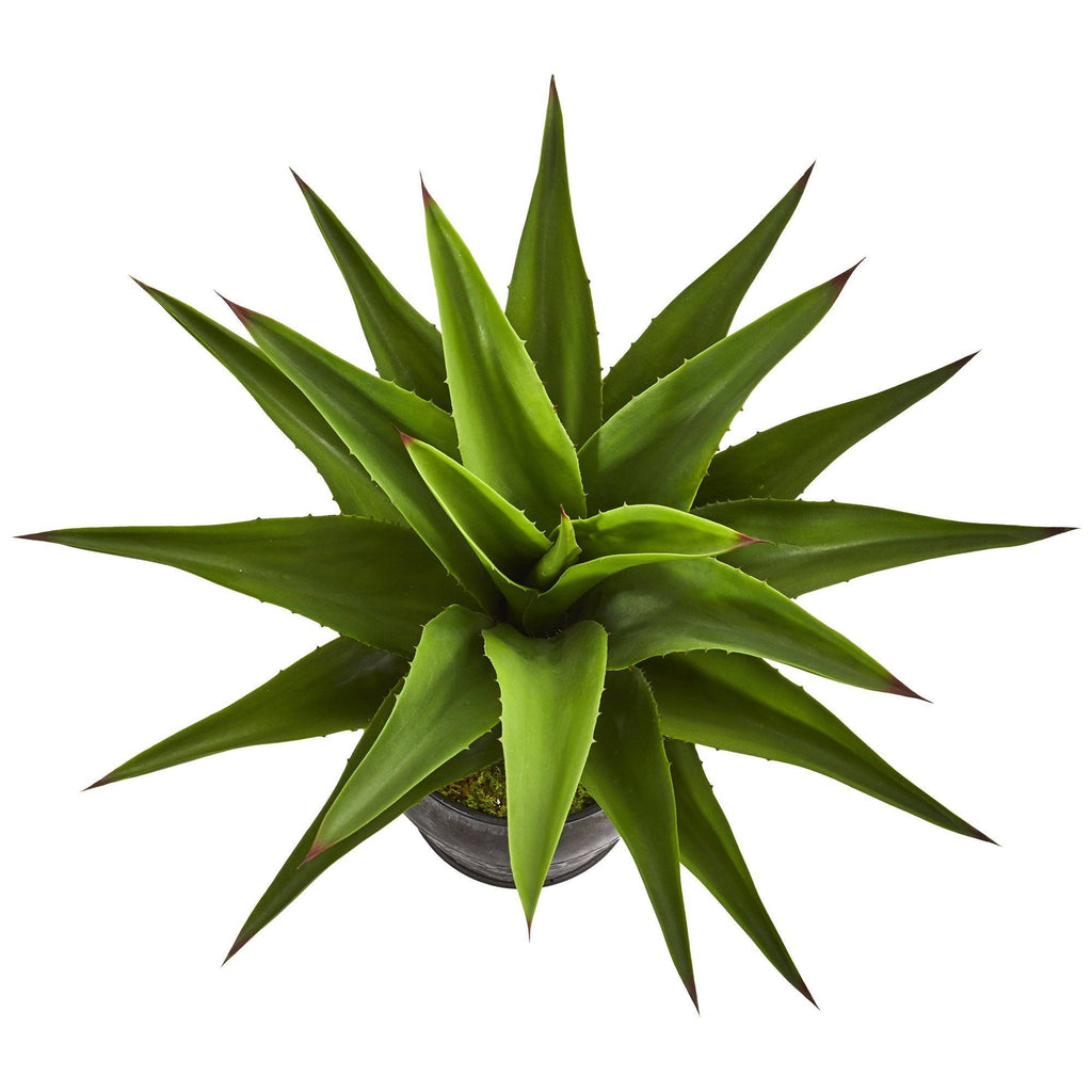 37” Agave Artificial Plant in Metal Planter