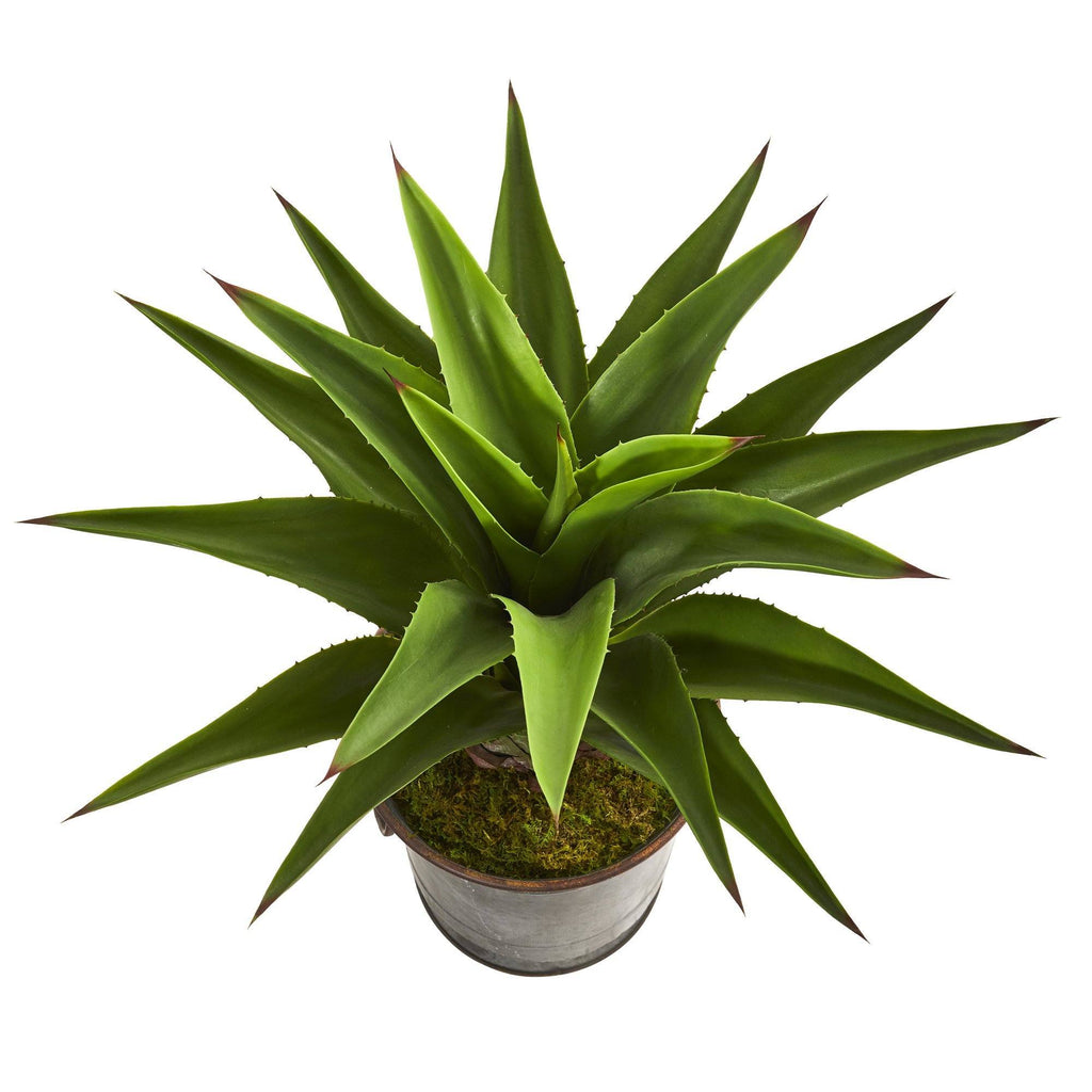 39” Agave Artificial Plant in Metal Planter