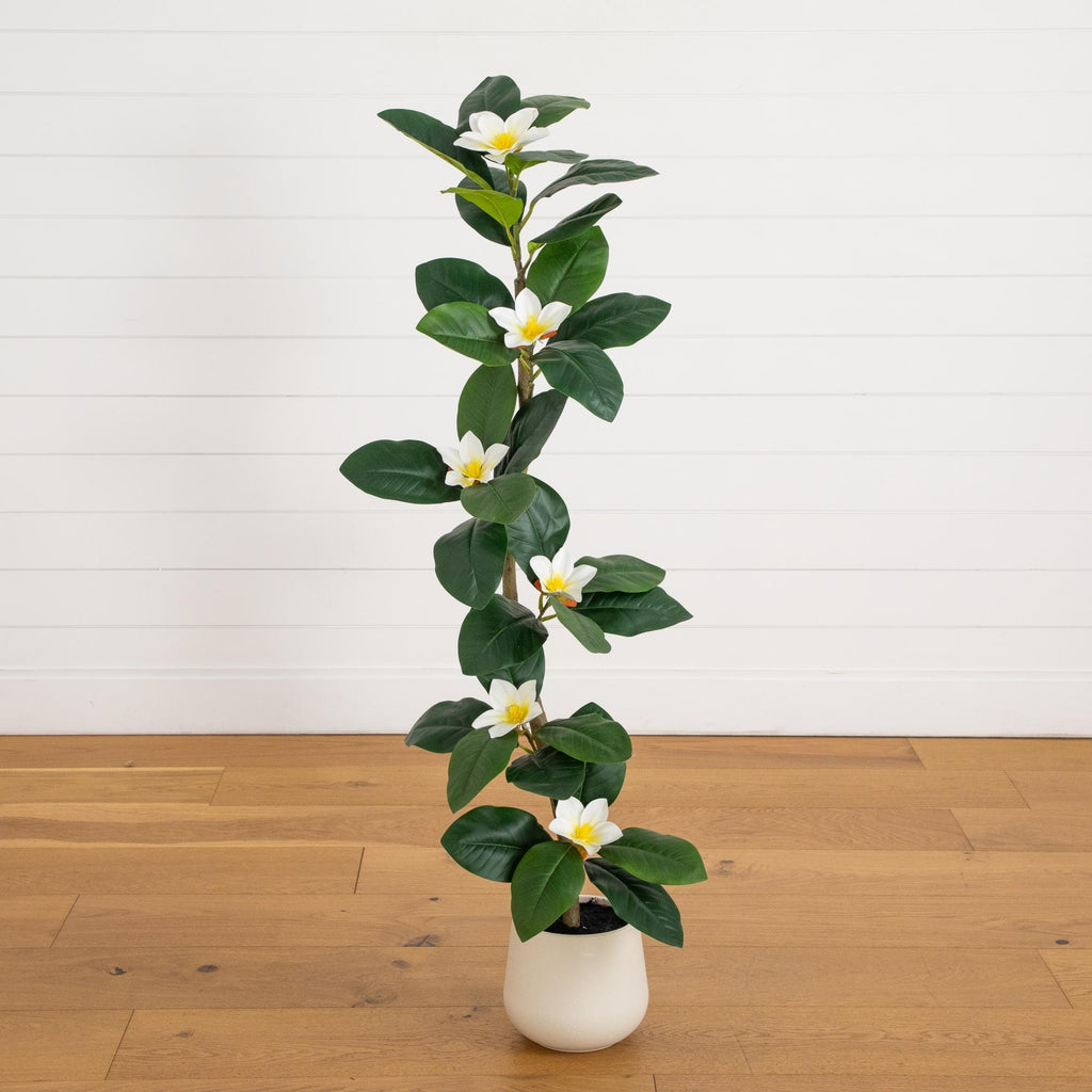 4’ Artificial Minimalist Magnolia Tree in Decorative Planter