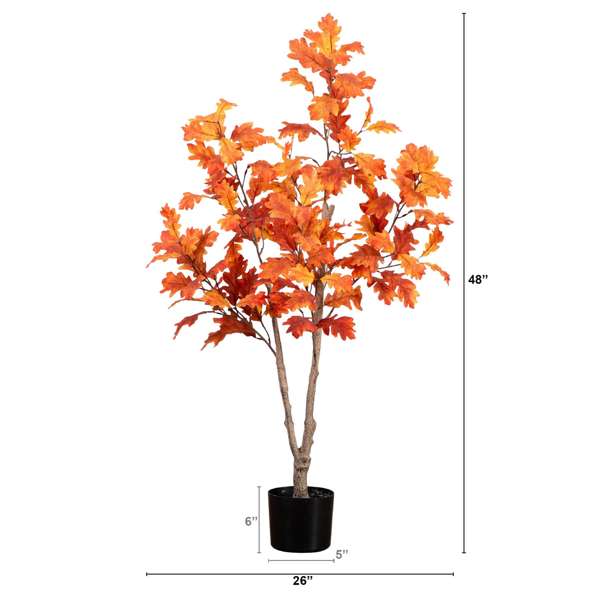 4’ Autumn Oak Artificial Fall Tree
