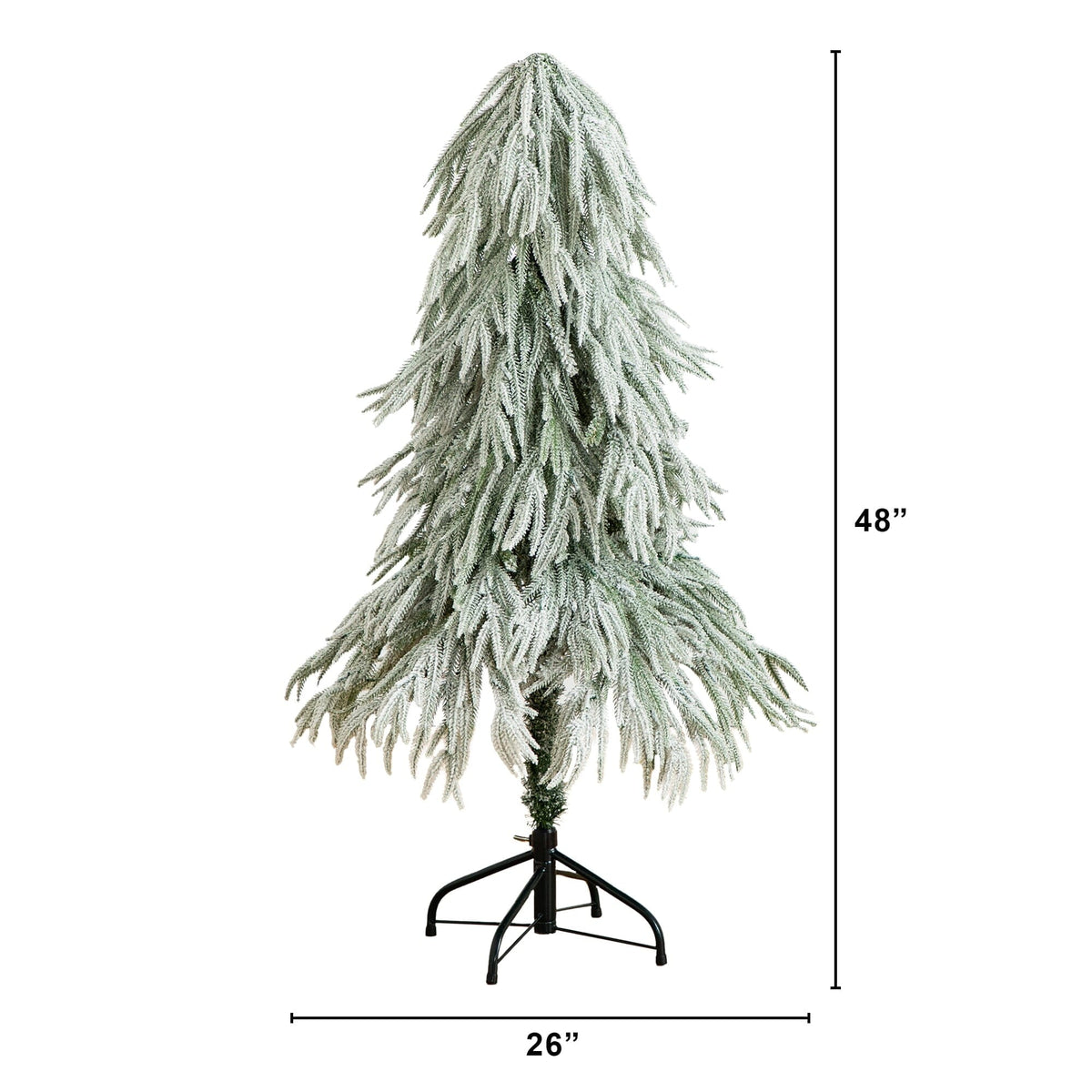 4' Artificial Pre-Lit Flocked Down Swept Christmas Tree with 110 Warm White LED Lights