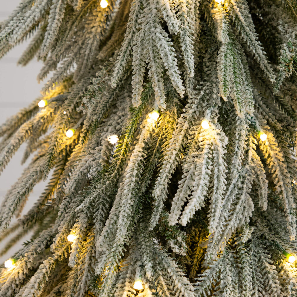 4' Artificial Pre-Lit Flocked Down Swept Christmas Tree with 110 Warm White LED Lights
