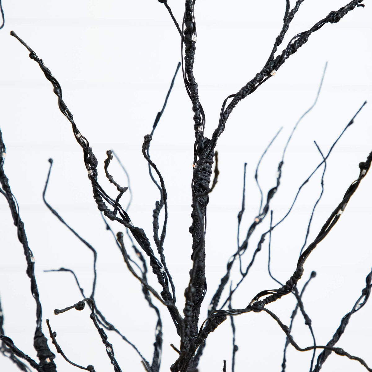 4' Pre-Lit Halloween Black Twig Artificial Tree with 180 Orange & Purple LED Lights