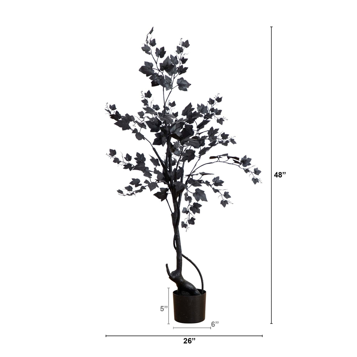 4’ Artificial Halloween Black Maple Tree