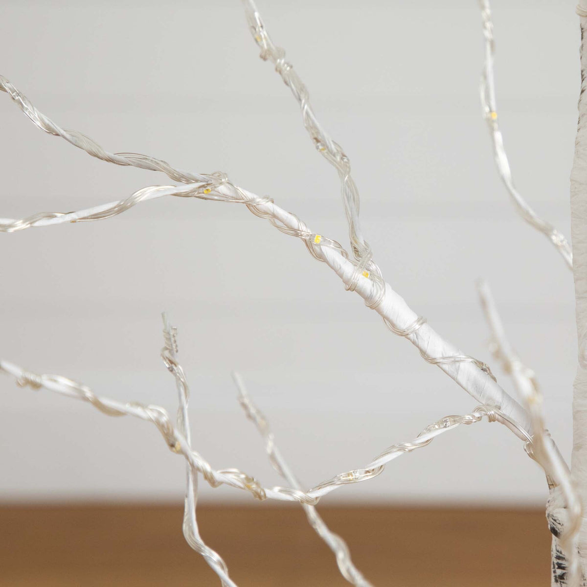 4’ Pre-Lit Artificial White Birch Tree with 180 Warm White LED Lights
