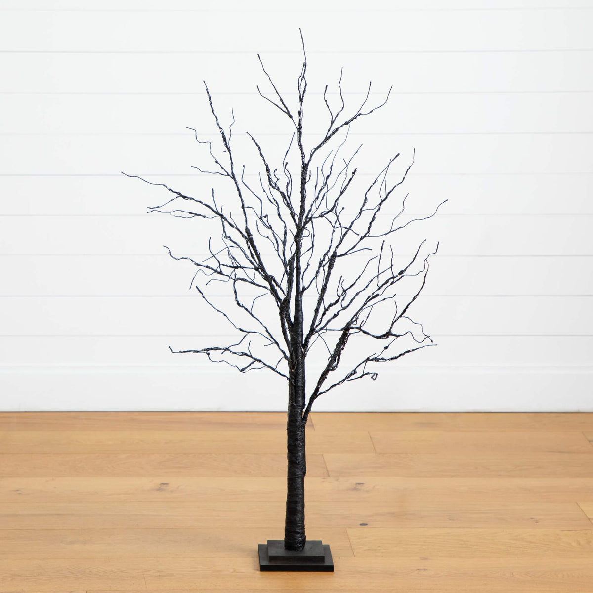 4' Pre-Lit Halloween Black Twig Artificial Tree with 180 Orange & Purple LED Lights