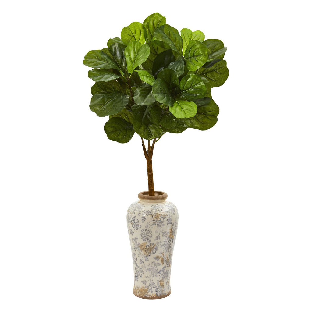 40” Fiddle Leaf Artificial Tree in Designer Vase (Real Touch)