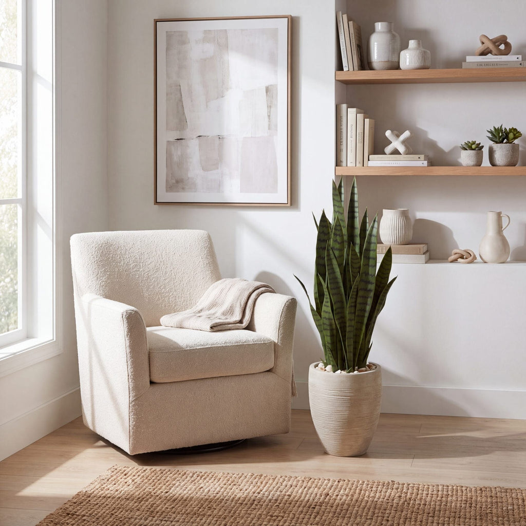 40” Artificial Sansevieria in Sand Colored Planter