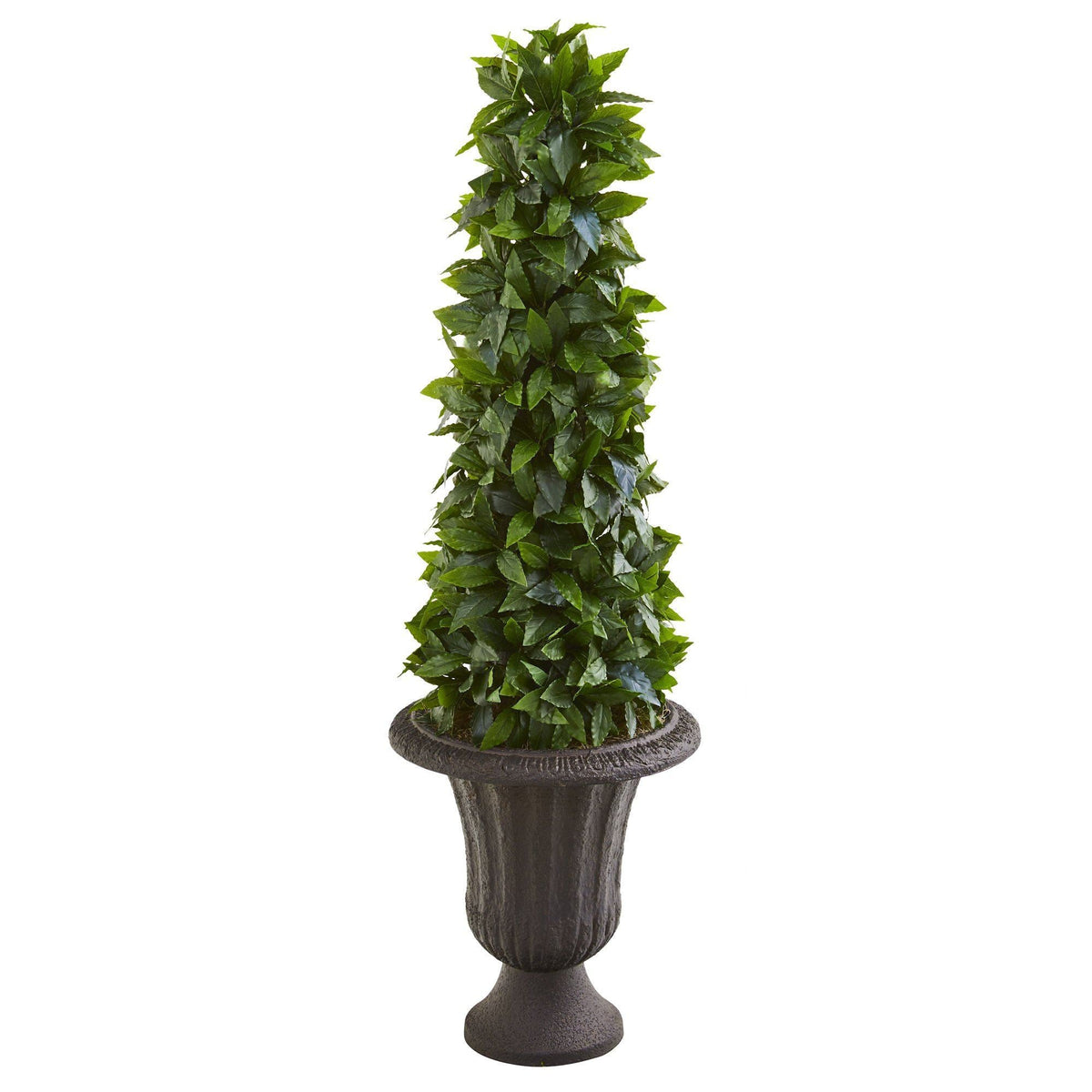 40” Sweet Bay Cone Topiary Artificial Tree in Decorative Brown Urn