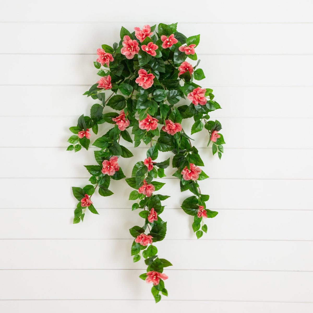41" UV Resistant Artificial Azalea Hanging Plant (Indoor/Outdoor) - Set of 2