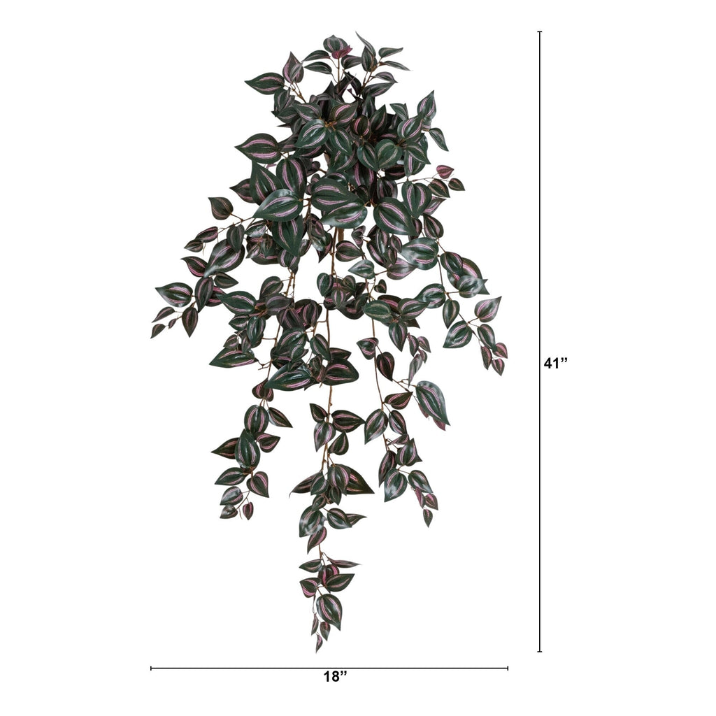 41" UV Resistant Artificial Wandering Jew Hanging Plant (Indoor/Outdoor)- Set of 3