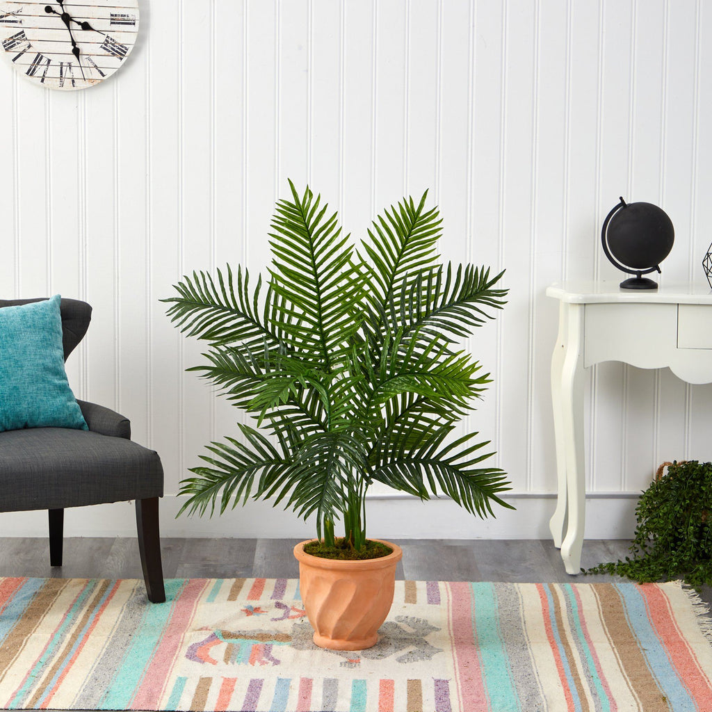 45” Areca Palm Artificial Tree in in Terracotta Planter (Real Touch)