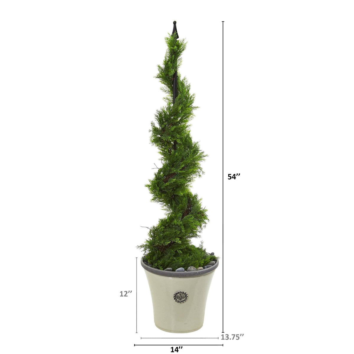 4.5’ Artificial Cypress Spiral Topiary Tree in Decorative Planter