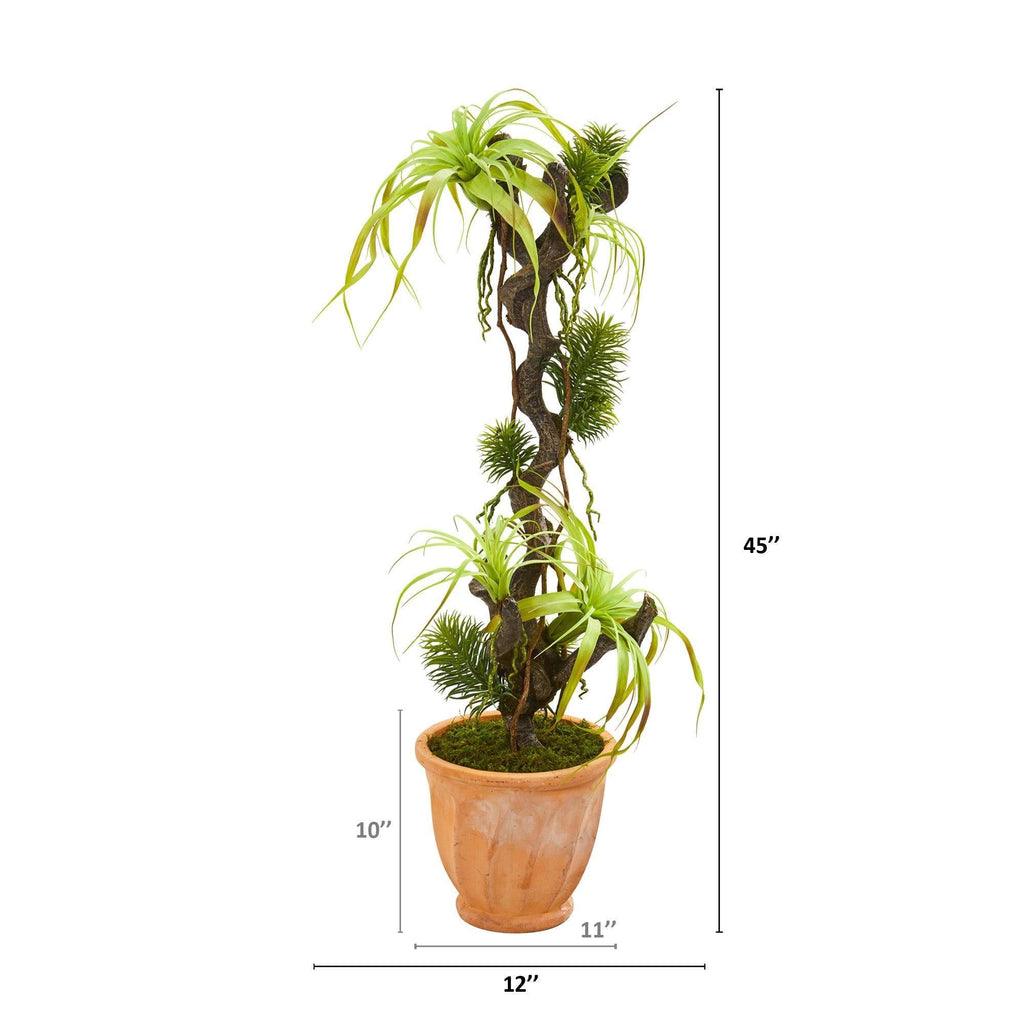 45” Tillandsia Artificial Plant in Terra-Cotta Planter