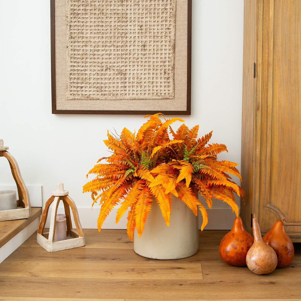 48" Autumn Artificial Fall Boston Fern - Set of 2