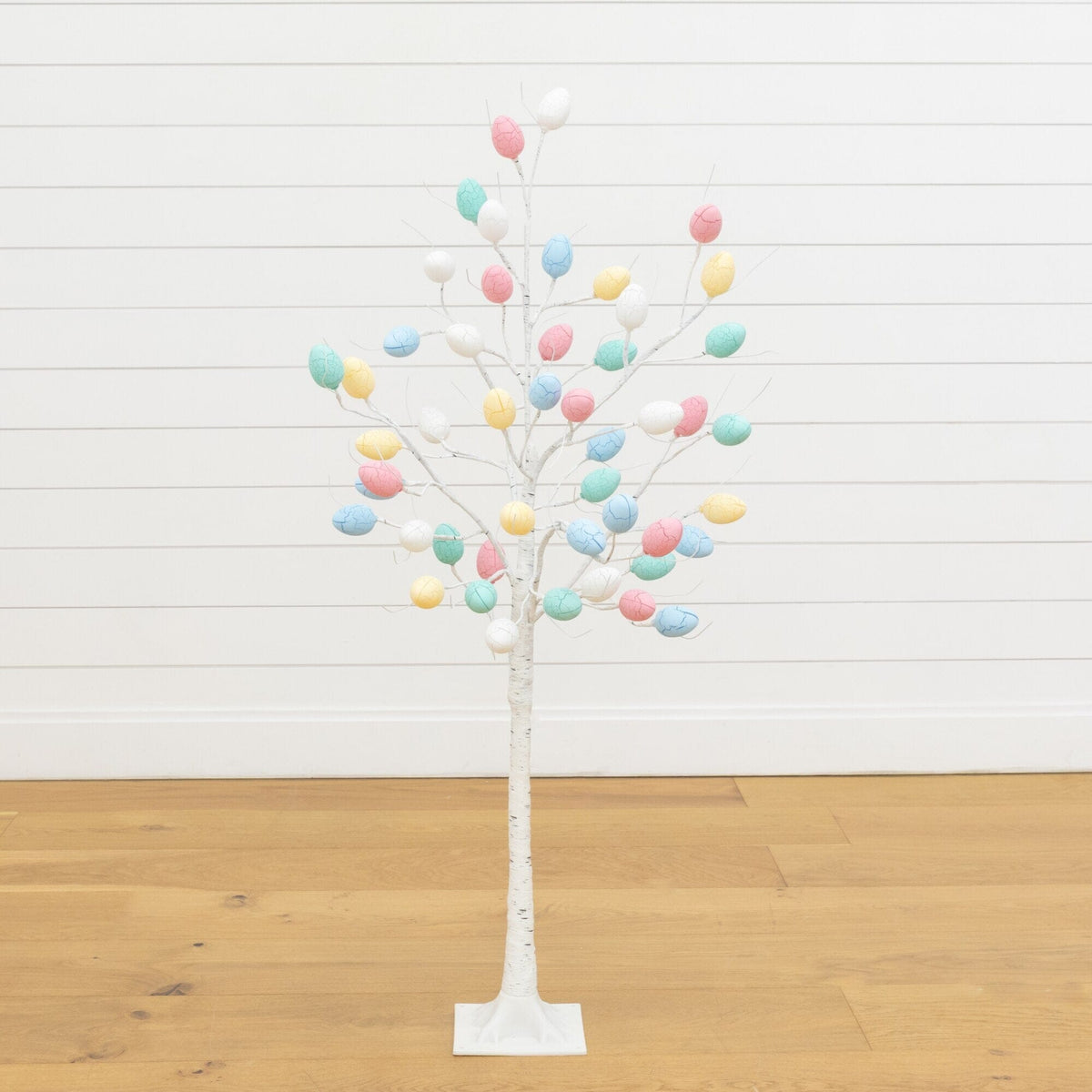 4' Pre-Lit Artificial Easter Twig Tree with 48 Egg Shaped LED Ornaments