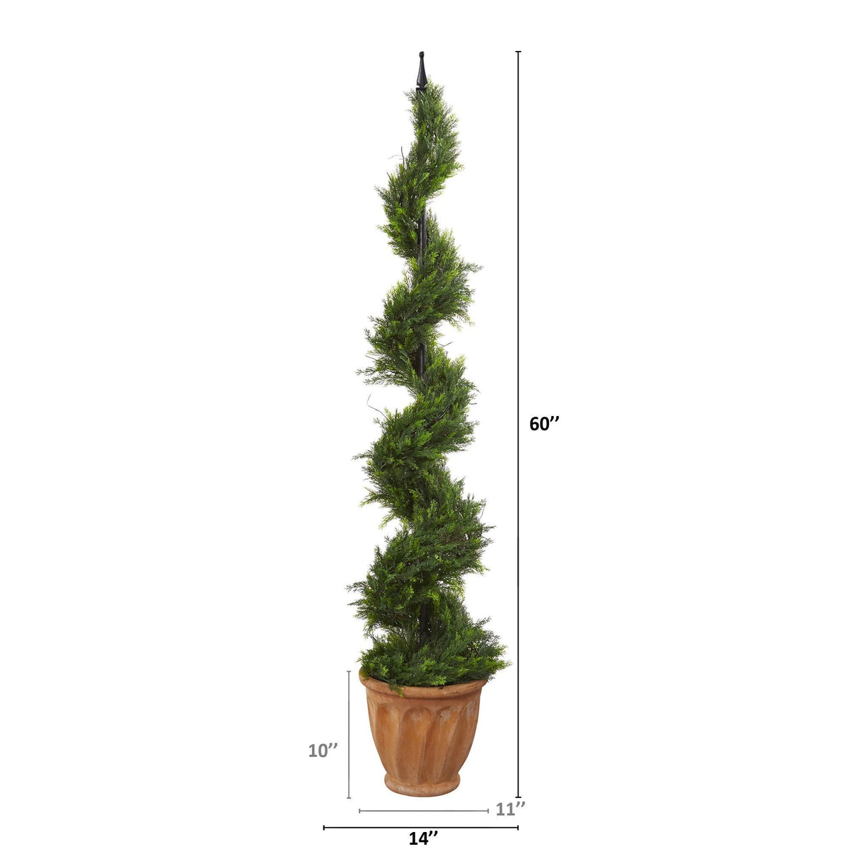 5’ Cypress Artificial Spiral Topiary Tree in Terra-Cotta Planter