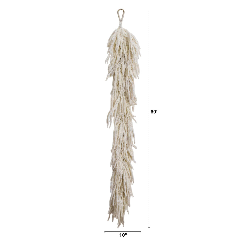 5' Artificial Real Touch White Norfolk Island Pine Garland with Natural Look
