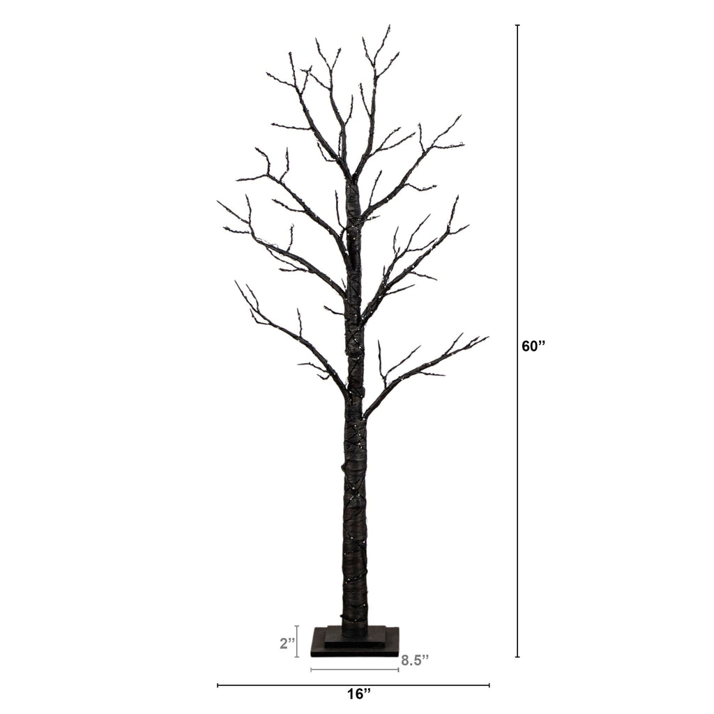 5' Pre-Lit Artificial Halloween Twig Tree with 360 Orange & Purple LED Lights