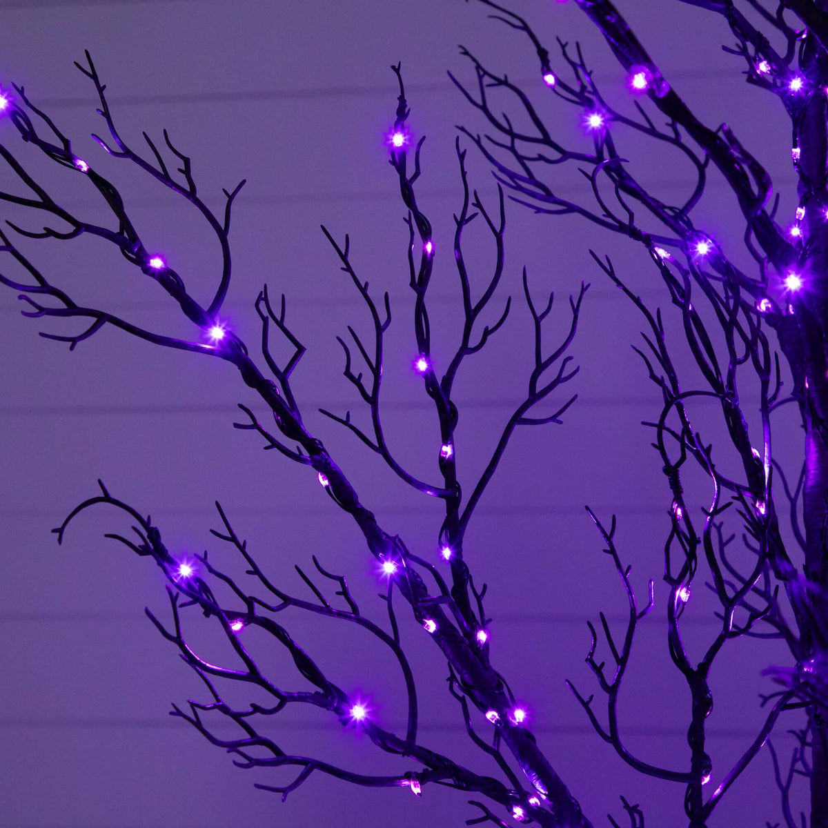 5' Pre-Lit Halloween Minimalist Twig Artificial Fall Tree with 240 Orange & Purple LED Lights