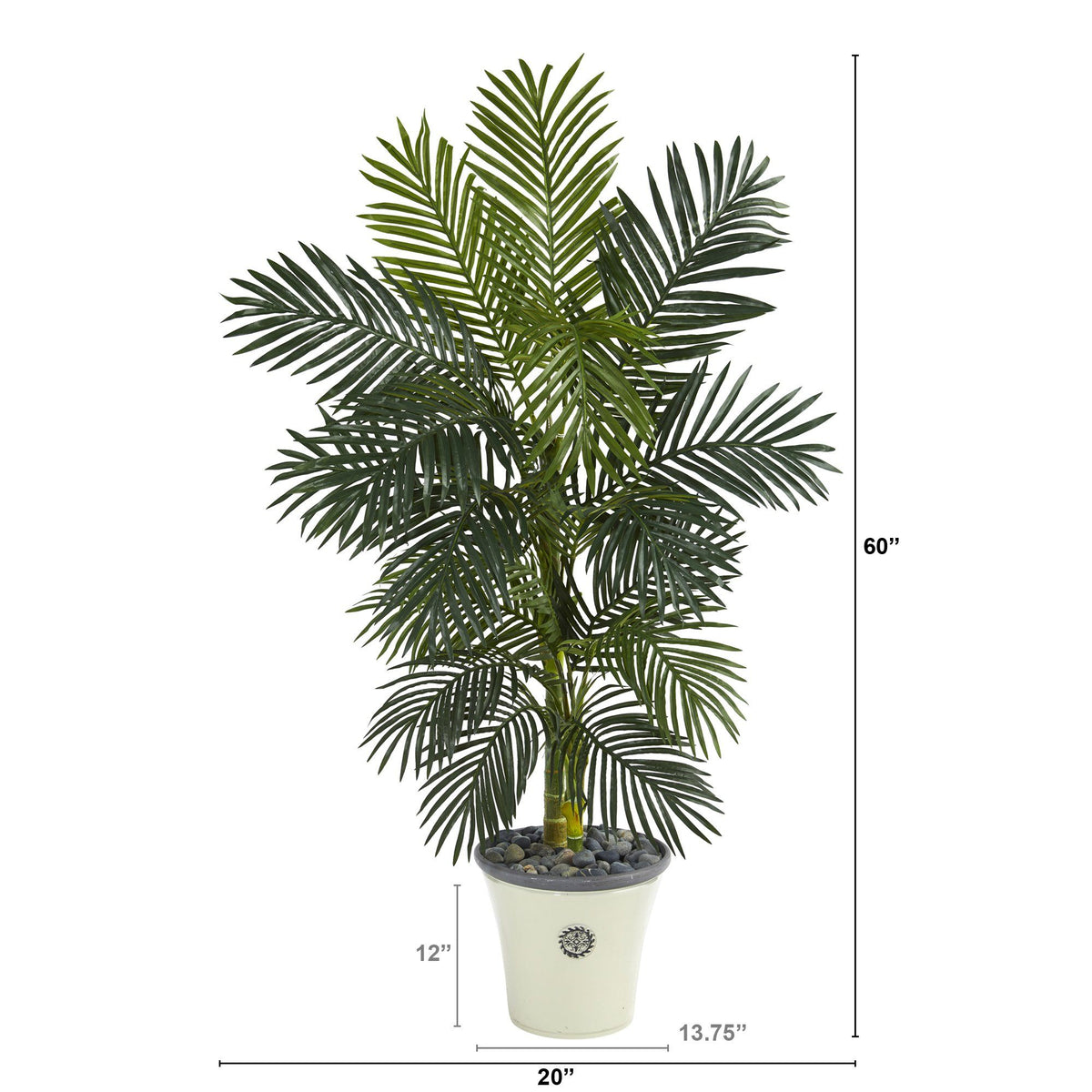 5’ Golden Cane Artificial Palm Tree in Decorative Planter