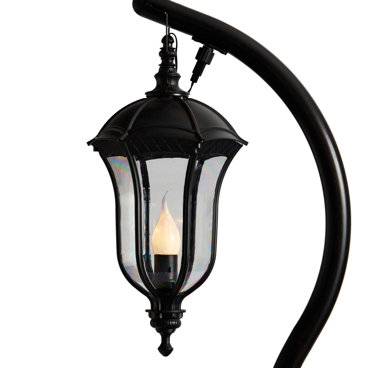 5' Holiday Decorated Lamp Post with Greenery, Berries and 30 LED Lights