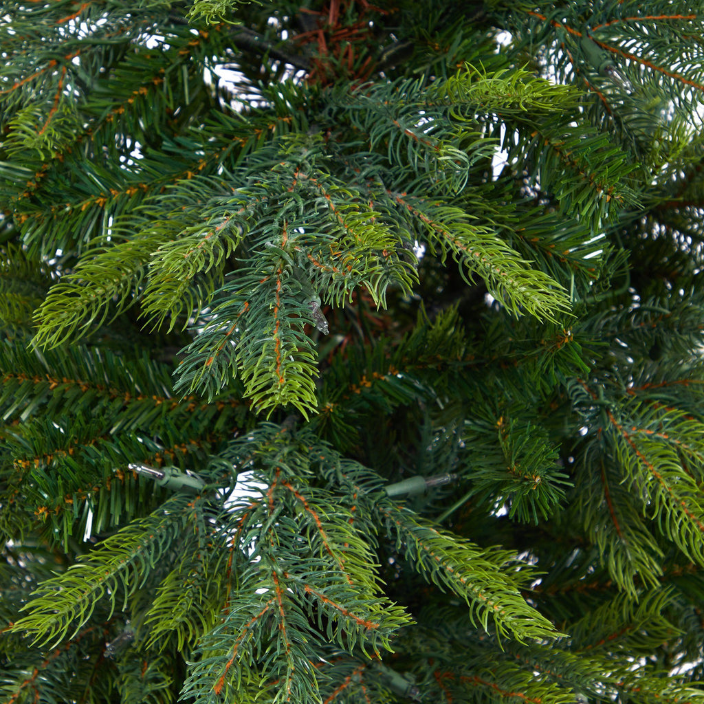 5’ North Carolina Spruce Artificial Christmas Tree with 100 Clear Lights and 207 Bendable Branches in White Planter with Stand