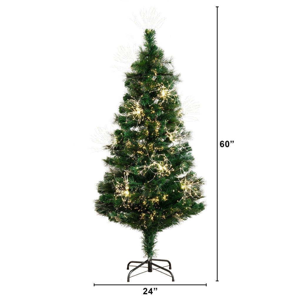 5' Pre-Lit Fiber Optic Artificial Christmas Tree with 146 Warm White LED Lights