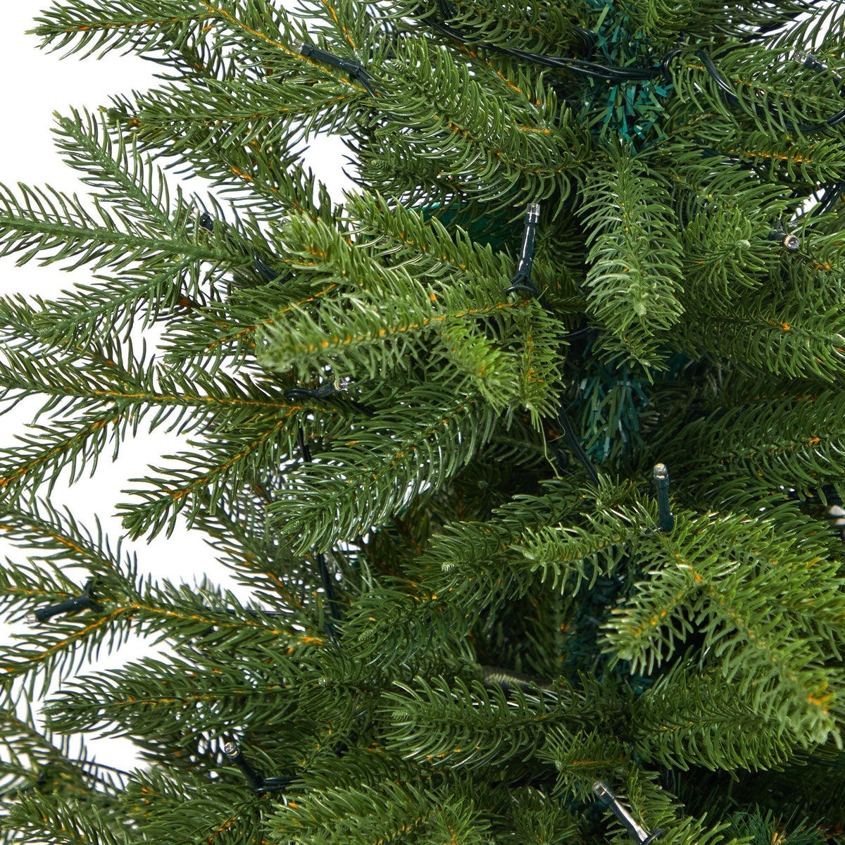5’ Swedish Fir Artificial Christmas Tree with 160 Warm White LED Lights and 403 Bendable Branches in Tower Planter