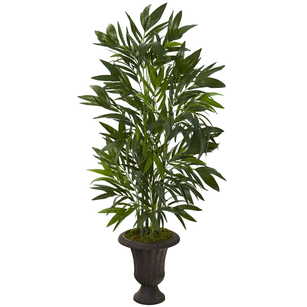 50” Bamboo Palm Artificial Tree in Charcoal Urn