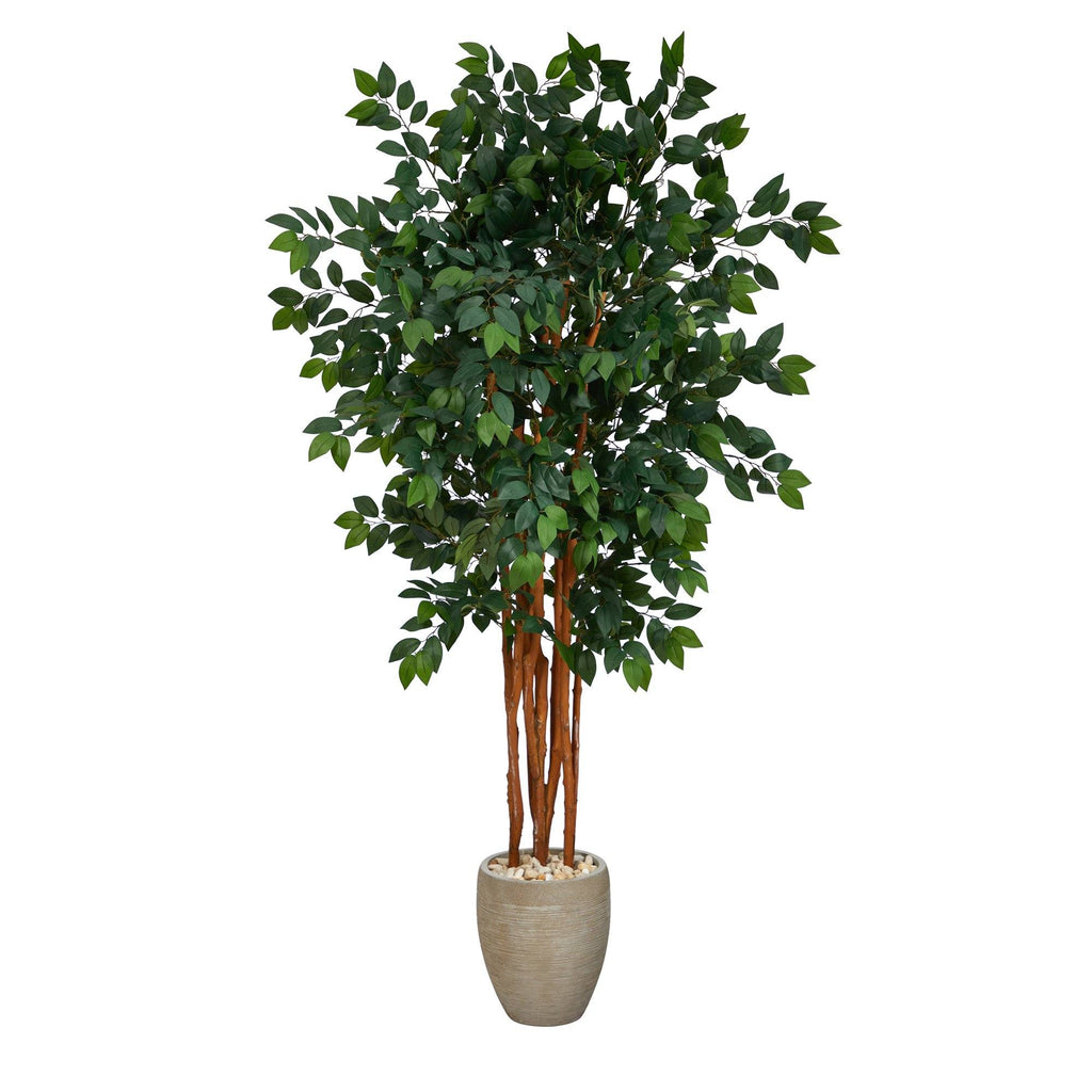 5.5’ Sakaki Artificial Tree with 1470 Bendable Branches in Sand Colored Planter