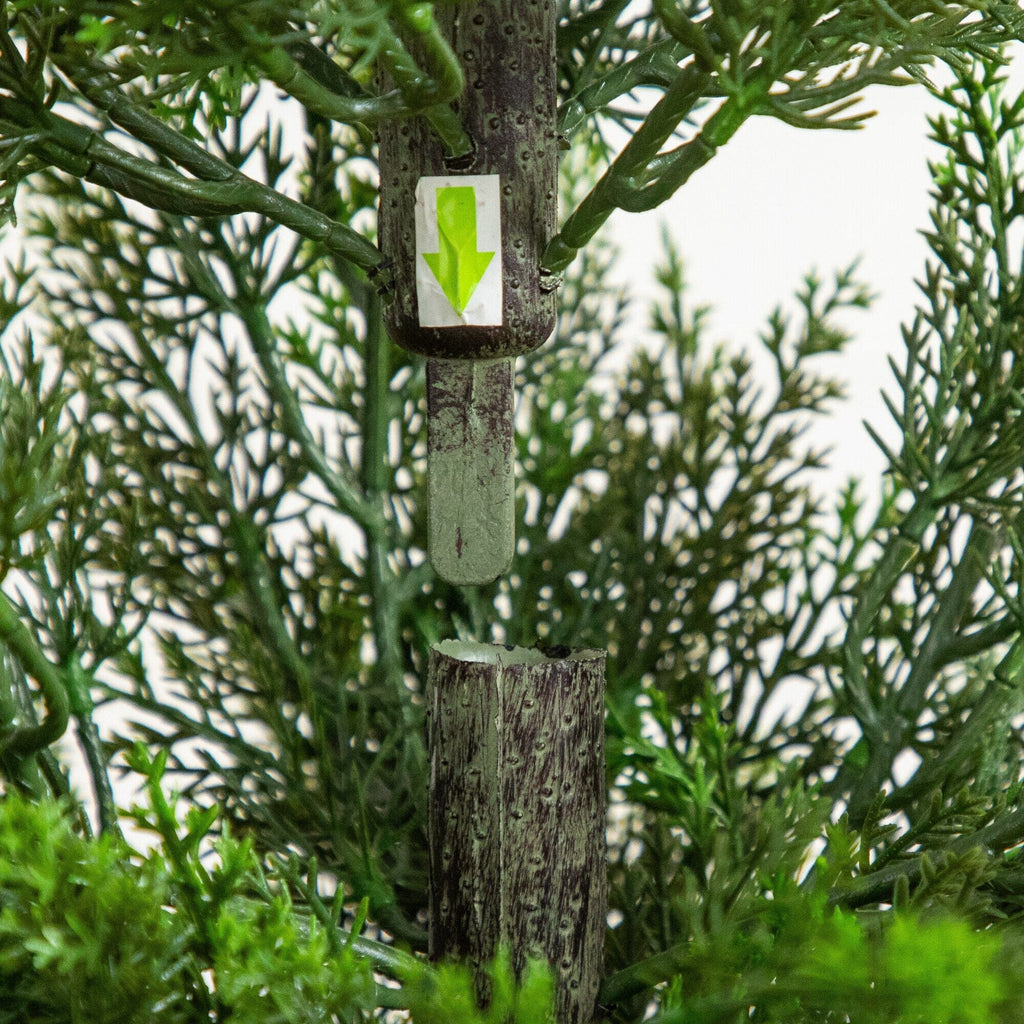 56" UV Resistant Artificial Cedar Tree in White Tower Planter (Indoor/Outdoor)