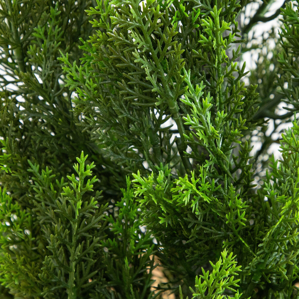 56" UV Resistant Artificial Cedar Tree in White Tower Planter (Indoor/Outdoor)