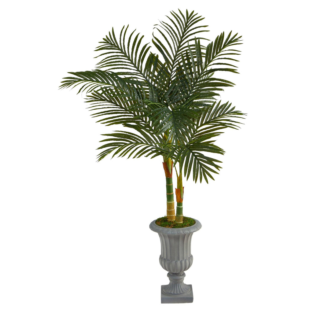 57” Golden Cane Artificial Palm Tree in Decorative Urn