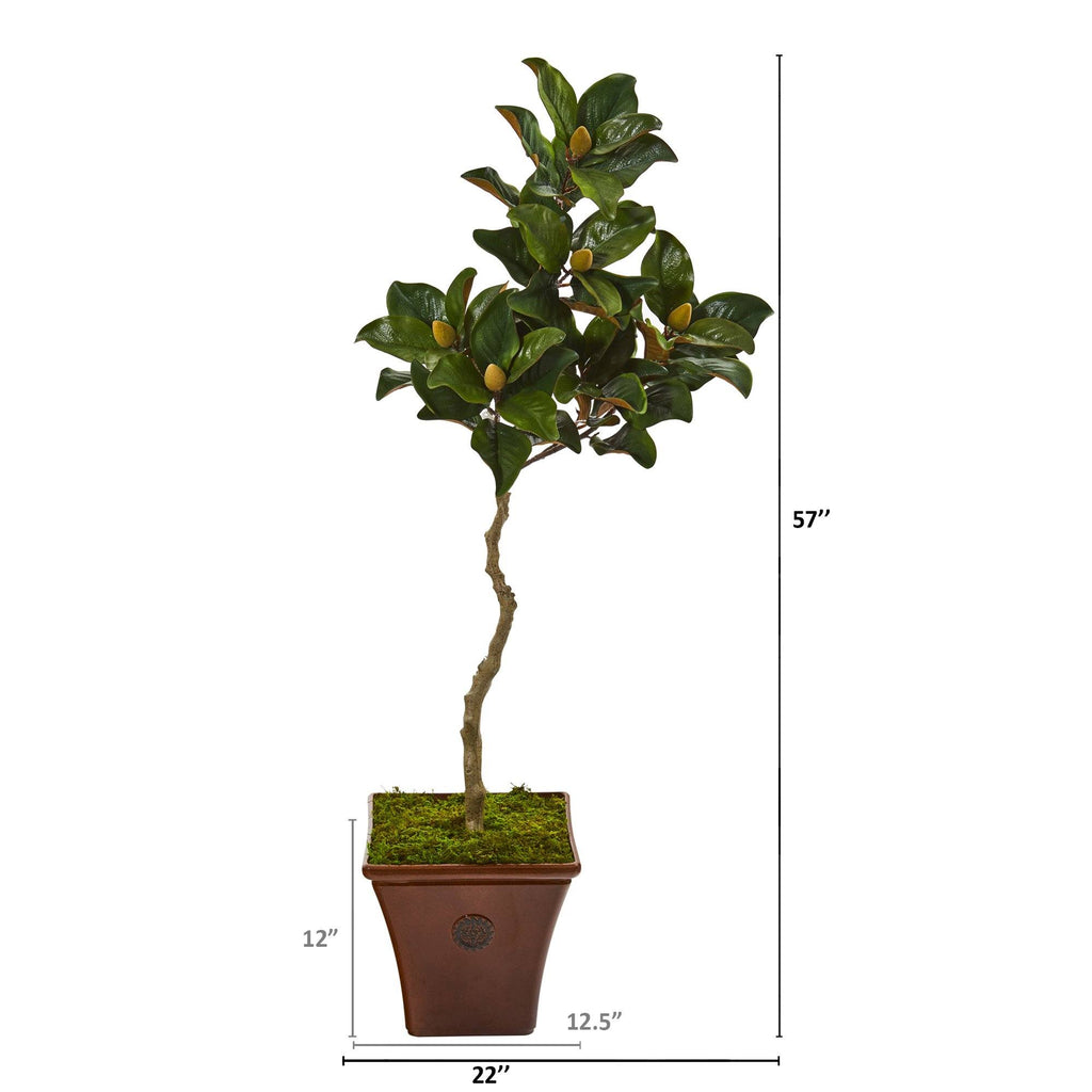 57” Magnolia Artificial Tree in Decorative Planter