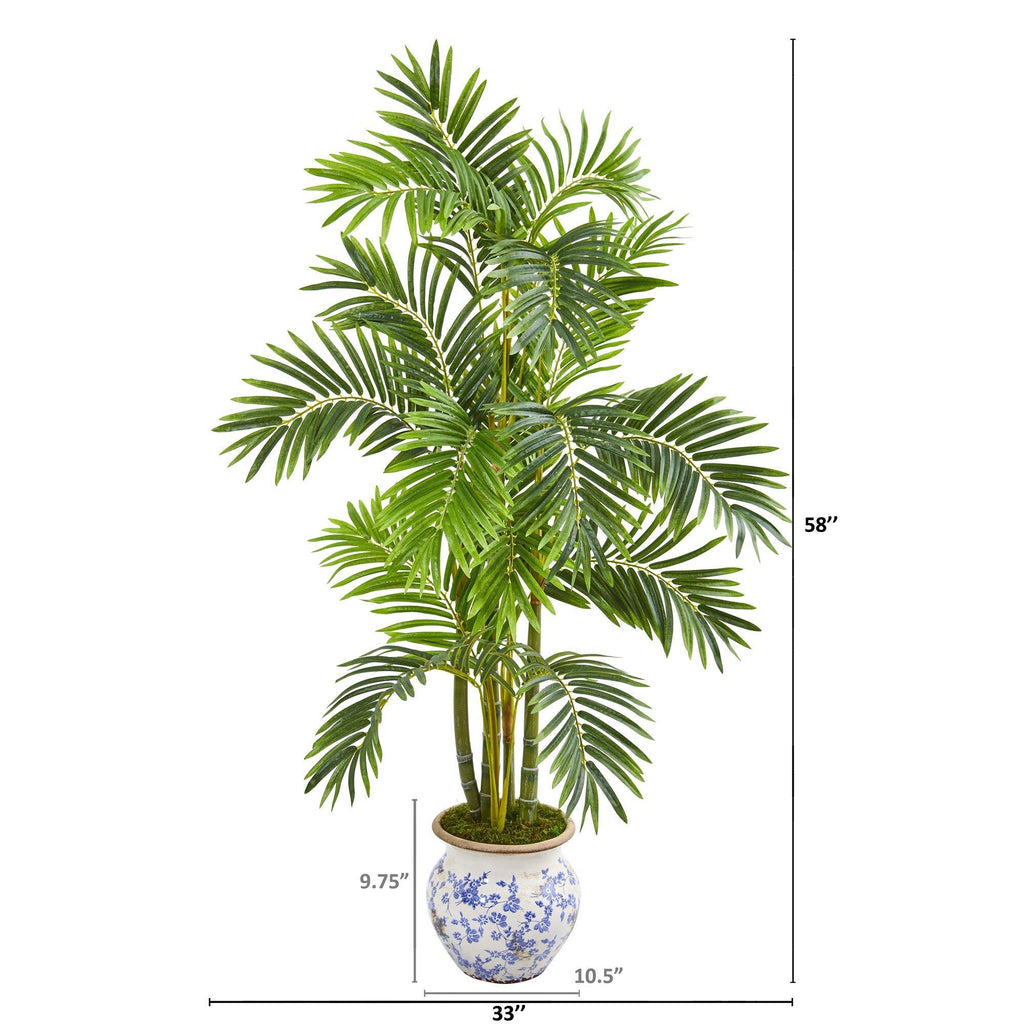 58” Areca Palm Artificial Tree in Floral Planter