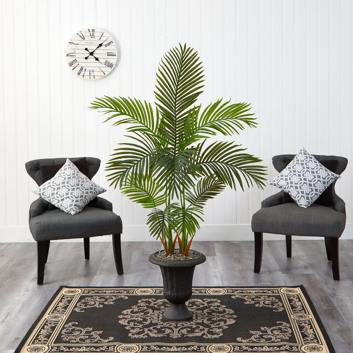 59” Areca Palm Artificial Tree in Charcoal Urn