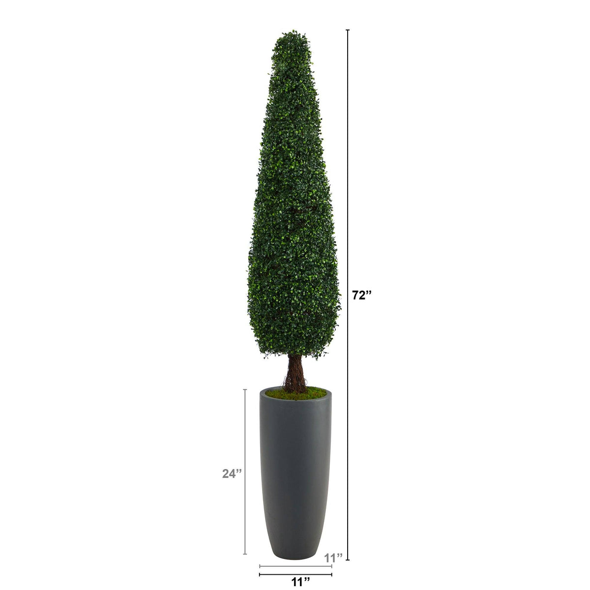 6’ Boxwood Topiary Artificial Tree in Gray Planter (Indoor/Outdoor)