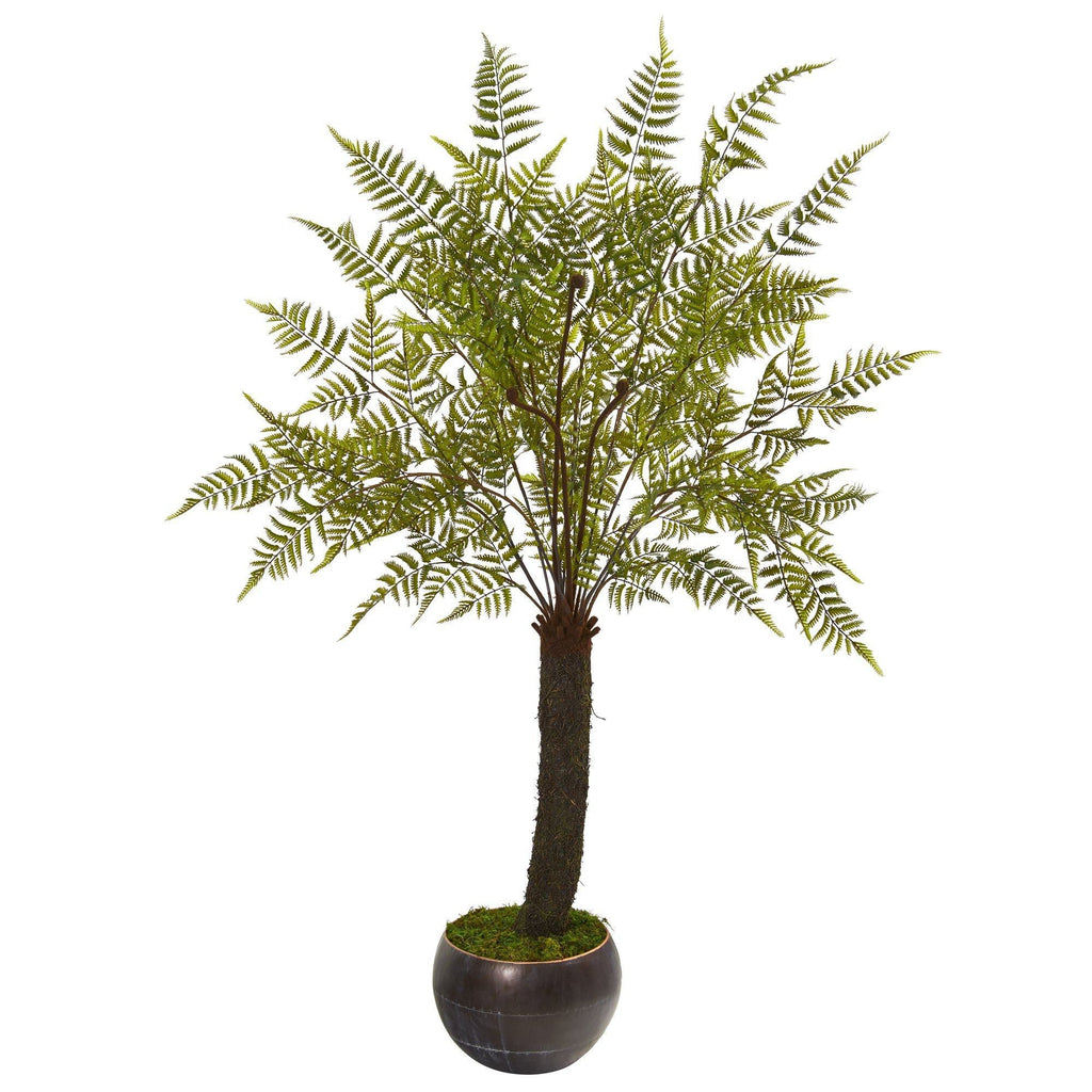 6’ Fern Artificial Plant in Decorative Bowl Planter