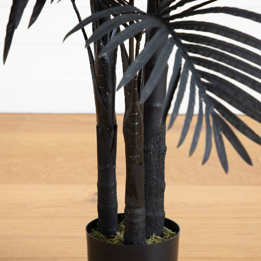 6' Artificial Halloween Black Golden Cane Tree