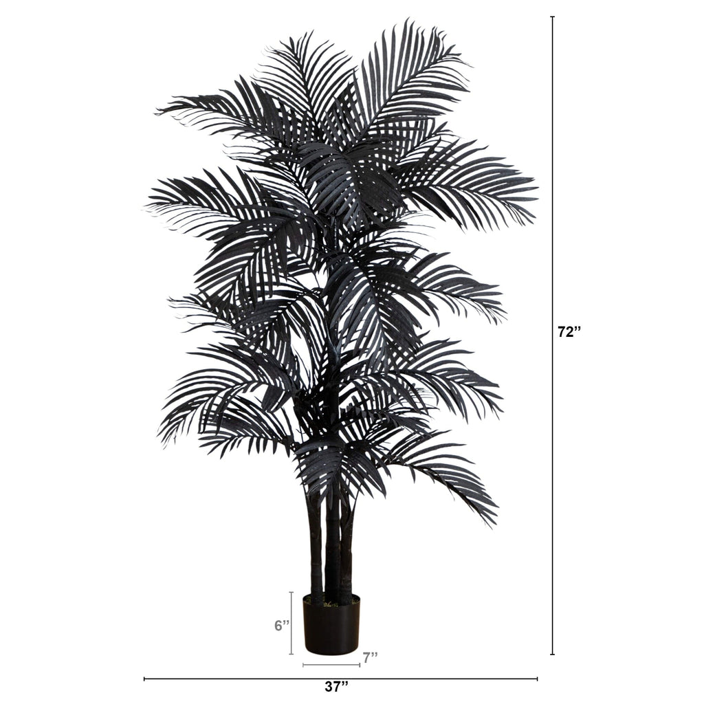 6' Artificial Halloween Black Golden Cane Tree