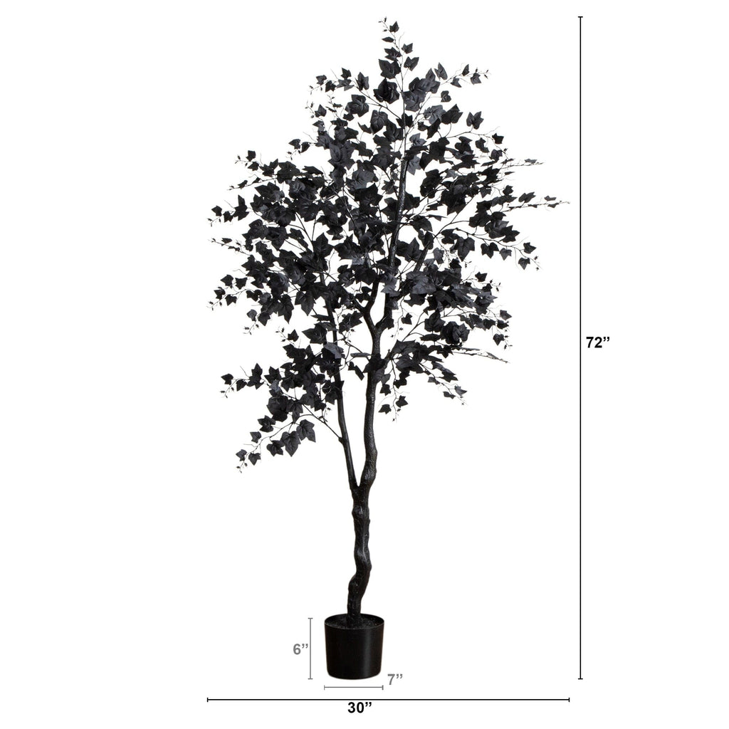 6' Artificial Halloween Black Maple Tree