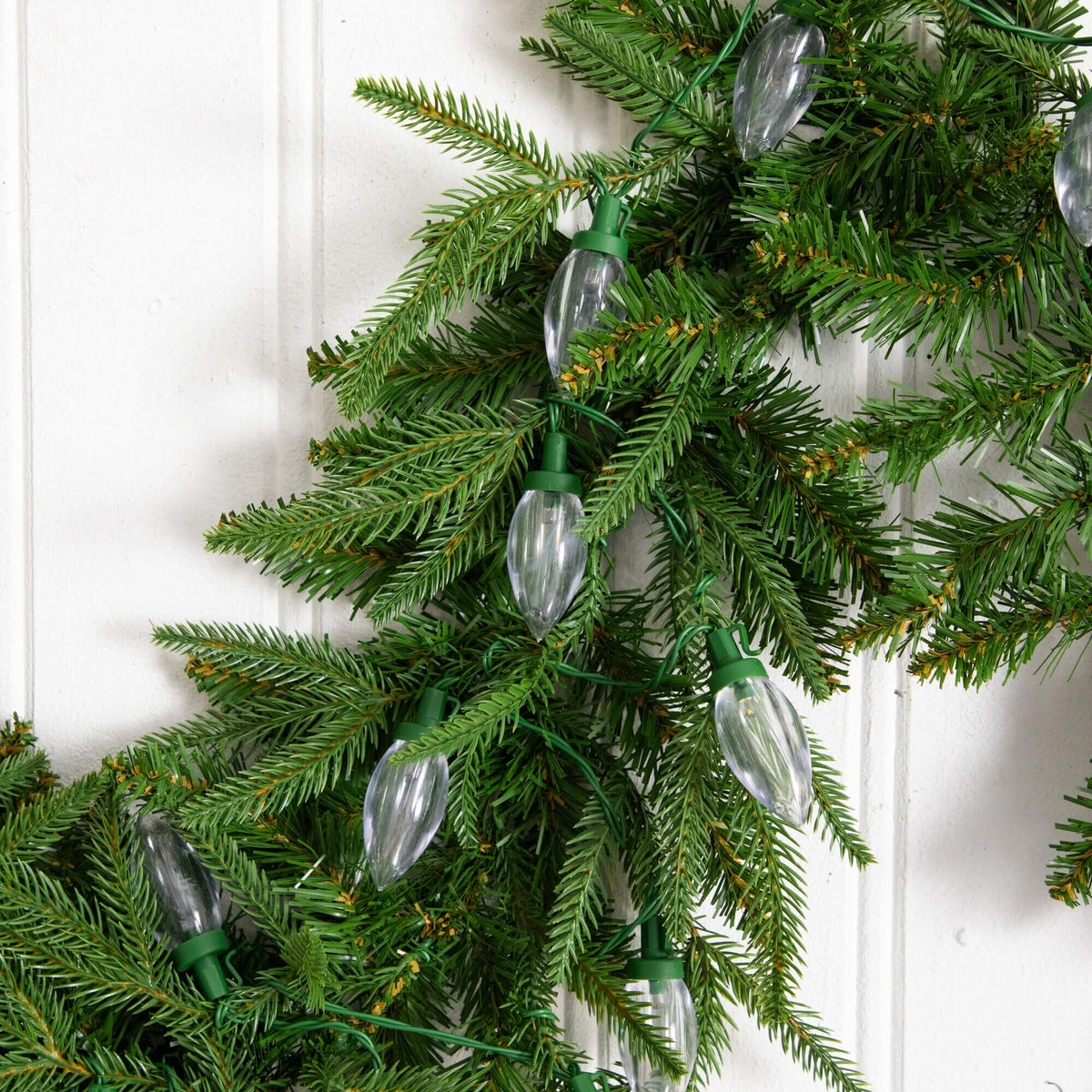 6' Pre-Lit Artificial Luxembourg Pine Christmas Garland with 35 Multicolored Traditional Bulb LED Lights