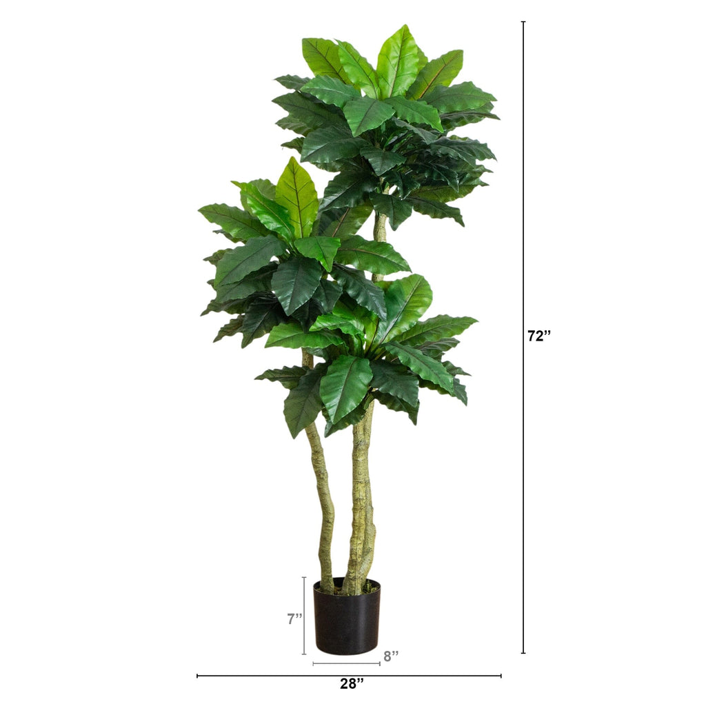 6' UV Resistant Artificial Bird Nest Fern Tree (Indoor/Outdoor)