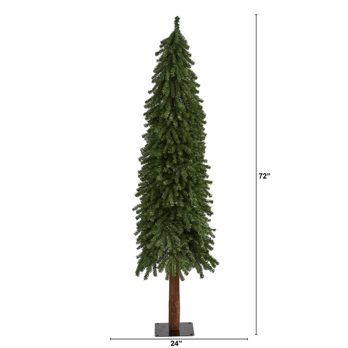 6’ Grand Alpine Artificial Christmas Tree with 601 Bendable Branches on Natural Trunk