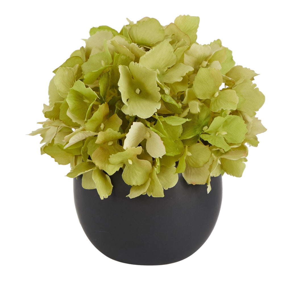 6” Hydrangea Artificial Arrangement in Decorative Vase